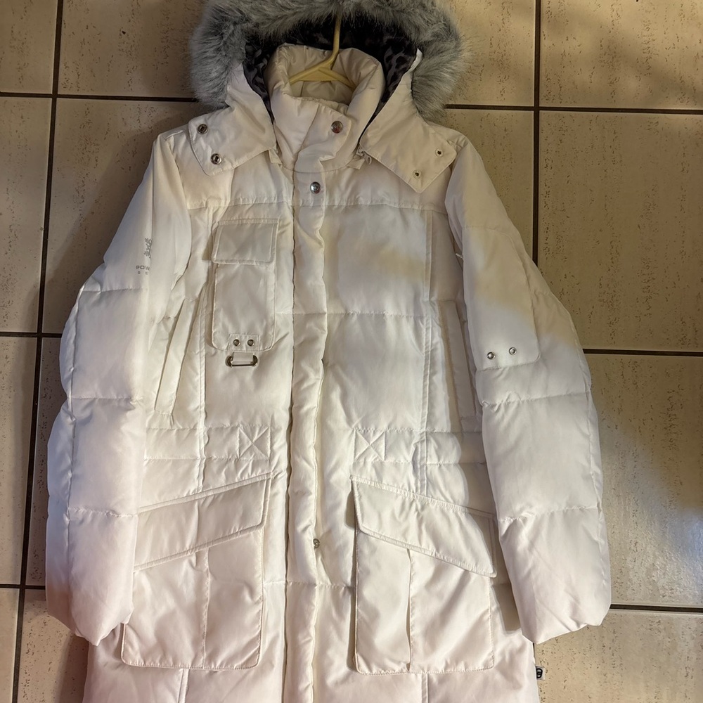 White Puffer Coat Size Large